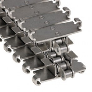 1874SS-SGF2 - 1874 TAB TableTop Chain with Gripper Retainers on Stainless Steel Base Chain